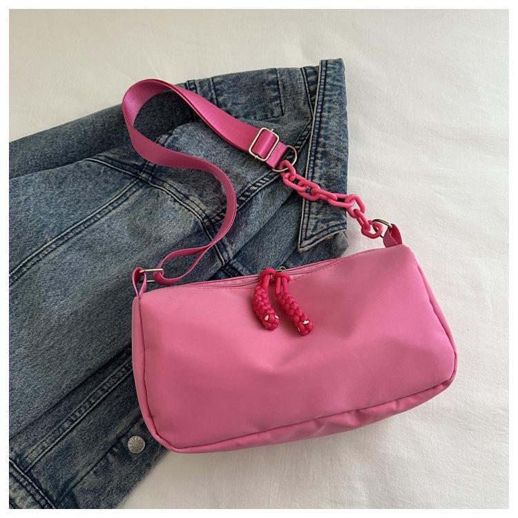 Korean Style Oxford Cloth Shoulder Bag Fashion Casual Square Crossbody Purse Simple Large Capacity Commuter Handbag CLE