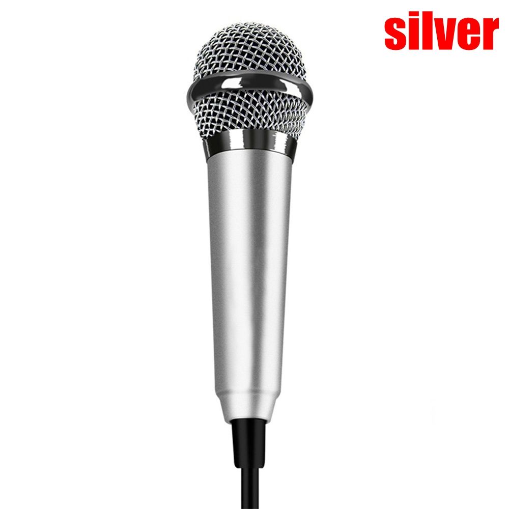 Portable Mic Stereo Condenser 3.5mm Wired Mini Microphone Karaoke