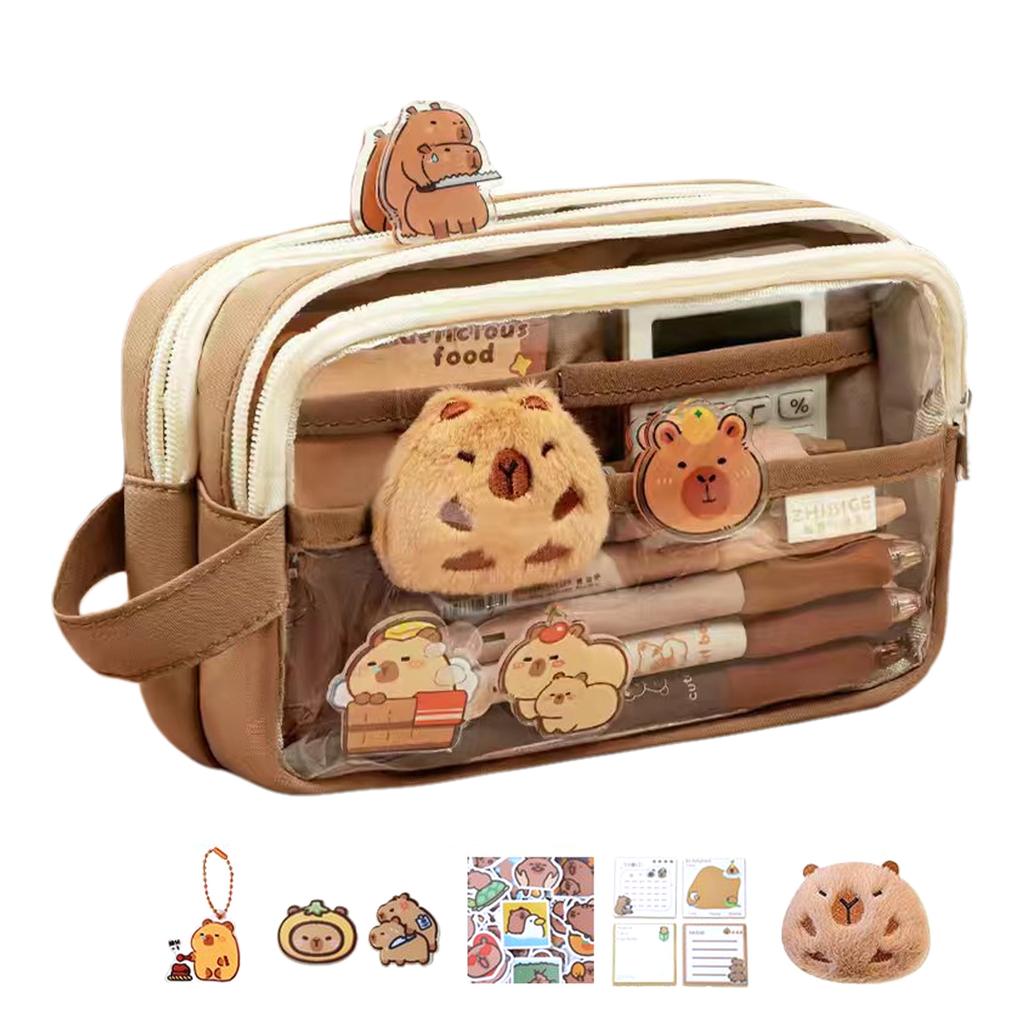Pencil Case Cartoon Capybara Pen Bag Large Capacity Pencil Pouch Lovely Pencil Bag Gel Pen School Office Supplies