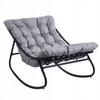 Rocking Chair Garden Lounger Gray with Cushion for Terrace Balcony Living Room