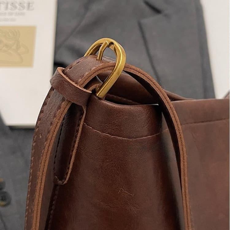 Retro Texture Bucket Bag Women's Shoulder Messenger Bag