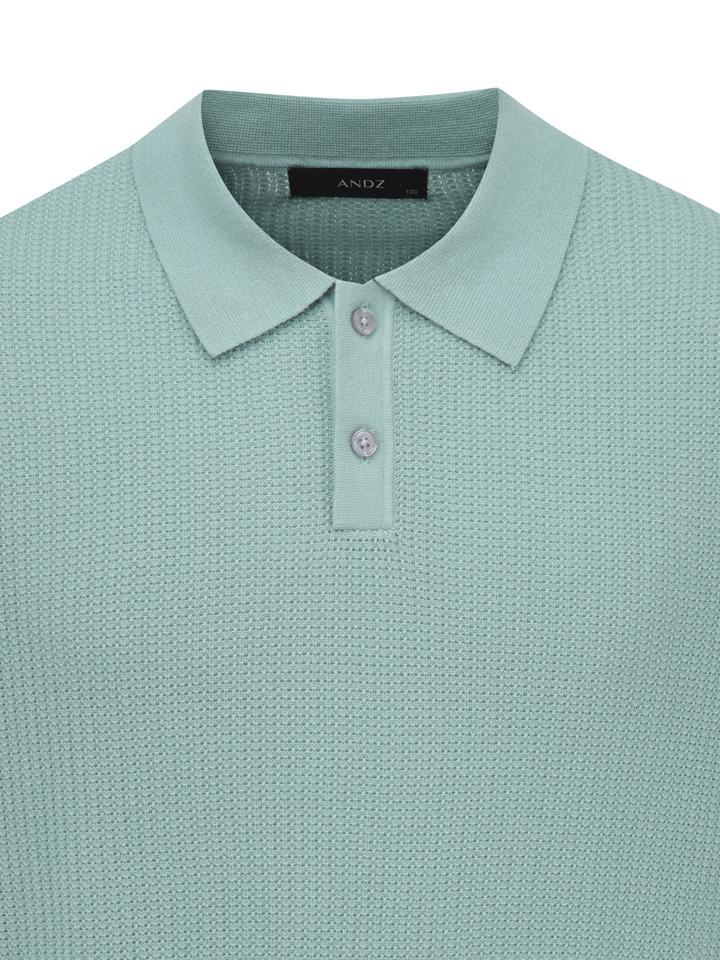 AND Z Men'S) Fine Texture Collared Short Sleeve Knit_Bzf3Et1102Mt