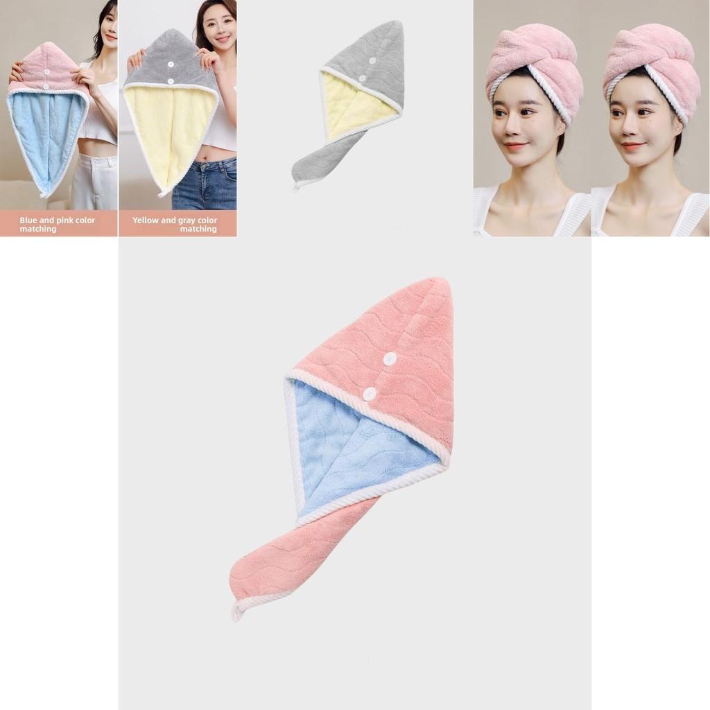 Hair Drying Cap Microfiber Towel With Double Layer Absorbent Soft Material For Spa And Shower Use