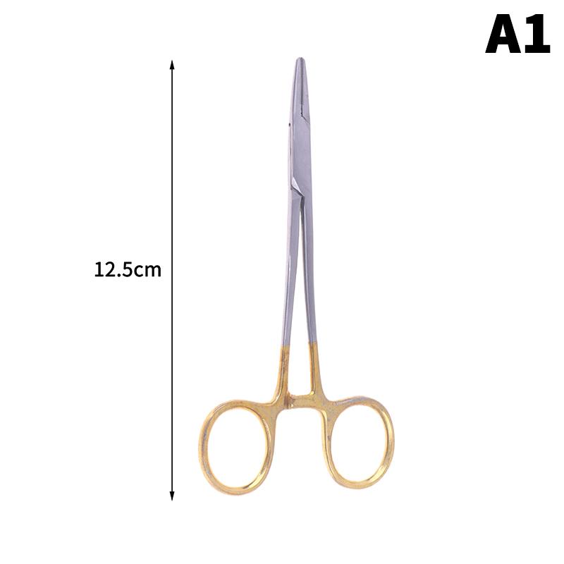 Needle Holder Pliers Mosquito Tweezer Gold Dental Surgical Instrument For Dental Forcep 12.5Cm/14Cm/15Cm/16Cm Oral Instruments