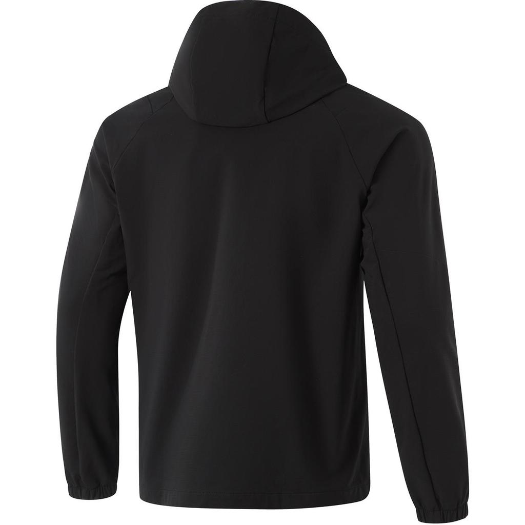 Li Ning Sports Lifestyle Series Water-Resistant Solid Color Logo Hooded Windbreaker Men Outerwear Black AFDU525-1