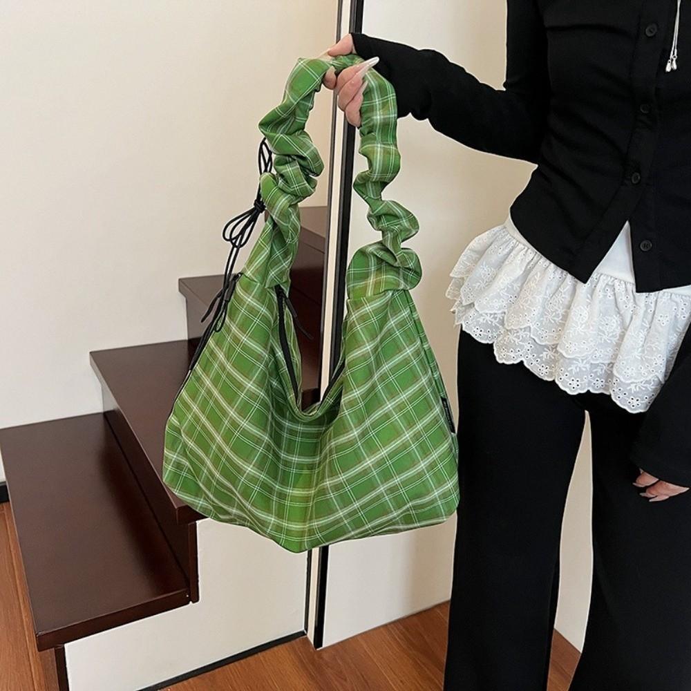 Vintage kostkovaná crossbody taška Japonská dámská taška přes rameno Ins kostkovaná taška přes rameno pro dojíždění
