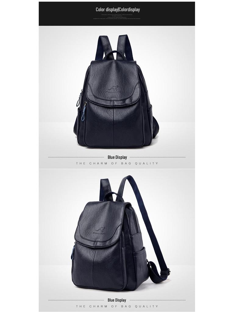 Summer 2023 Retro Women's Soft Leather Bag - Minimalist, Casual, Large Capacity for Middle-Aged Moms