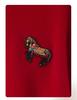 Women's Year of the Horse Red 100% Wool Sweater, Half-High Neck, Loose Fit Knitwear