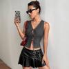 Top ajustado con cordones de verano para mujer