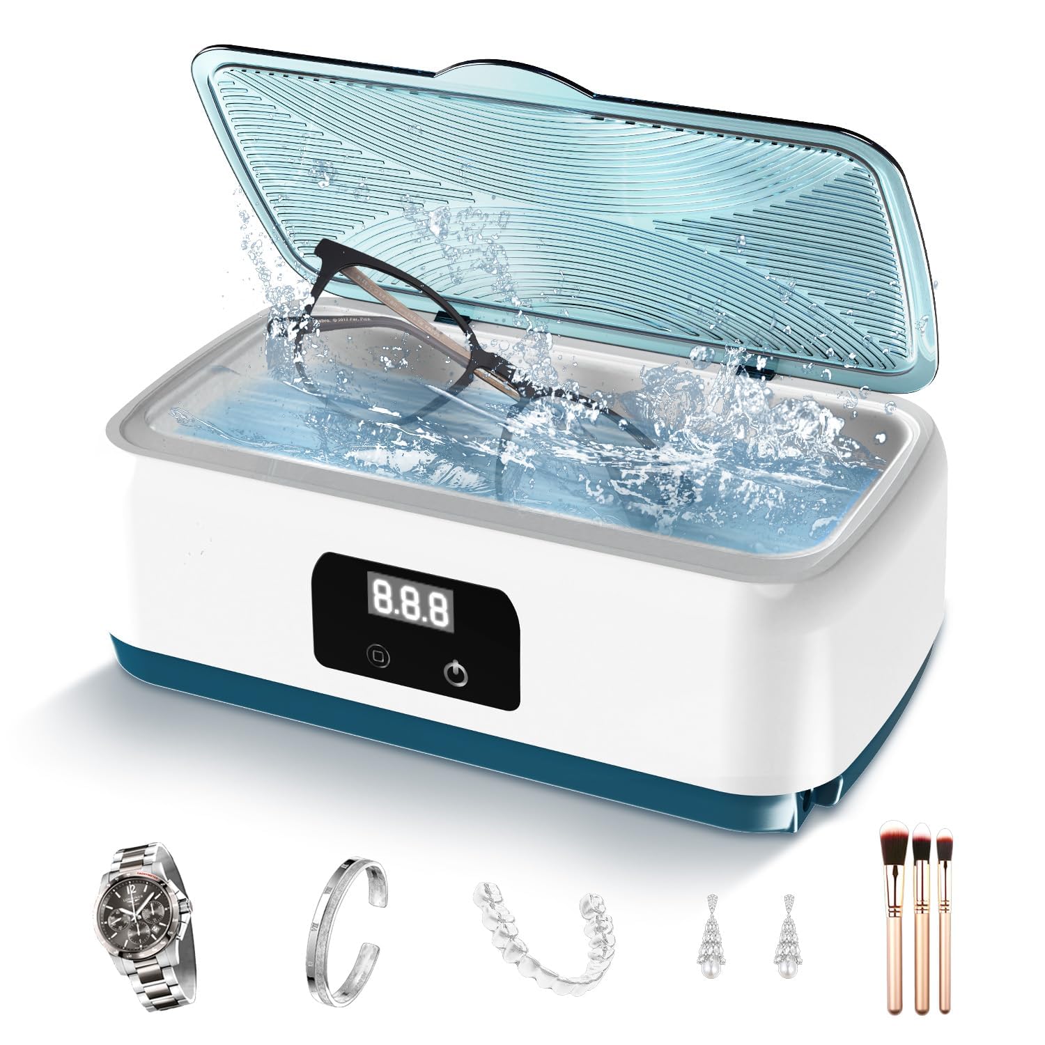 

[Amazon.co.jp Exclusive] AJL Ultrasonic Cleaner - Eyeglass Cleaner with 60000Hz Powerful Vibration, 700ml Large Capacity, Compact Home Use, 4-Stage Ti