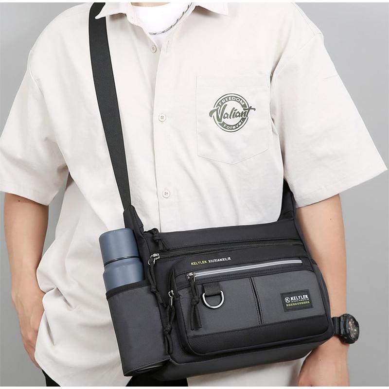 Large Capacity Design Oxford Cloth Shoulder Bag Multifunctial Storage Messenger Bag Fashiable Commuter Business Men's Bag