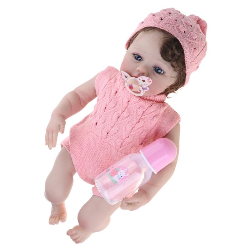 

48cm Simulation Infant Doll Open Eyes Realistic Rebirth Doll with Handmade Implanted Hair for Baby Kids Accompany Doll 1