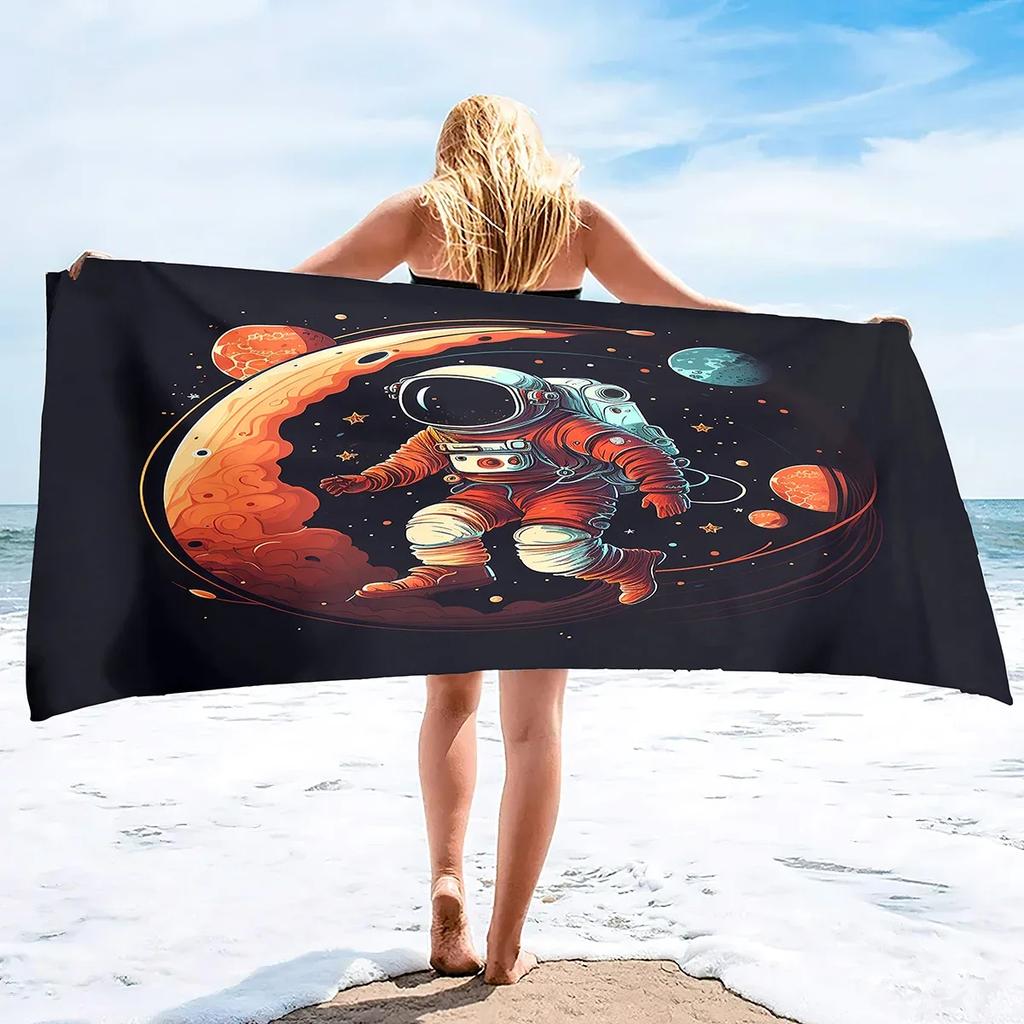 Panda Mikrofaser Astronaut Strandtuch Kühle Sommer Meeresufer Surfen Schnelltrocknend Leichtgewicht Badetücher für Reisen Strand