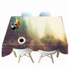 Thicken Cotton Tablecloth Misty Woods Landscape Pattern For Wedding Picnic Party Rectangular Round Table Cover