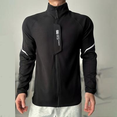 Herbst Winter Reißverschluss Outdoor Slim Stehkragen Plus Samt Training Fitness Sport Ç Jacke Basis Oberteil Herren