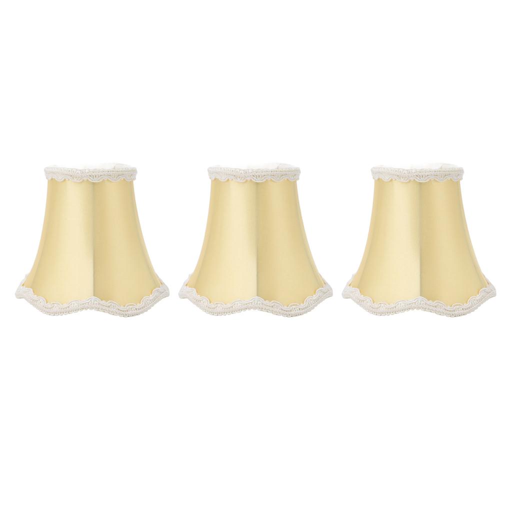 3PCS Fabric Lamp Shades E14 Clip On Vintage Decorative Table Lamp Replacement Shades for Candle