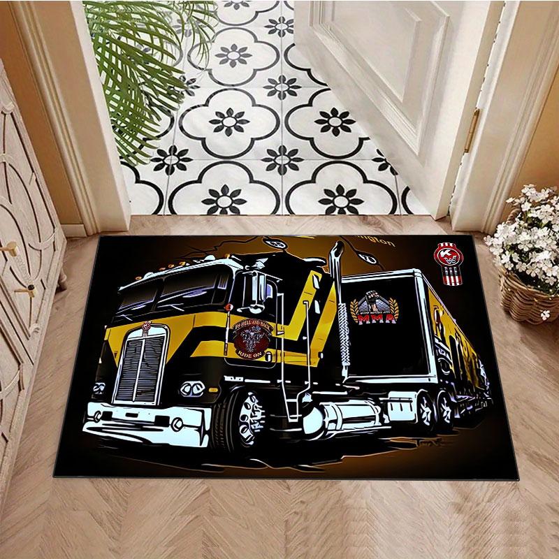 Heavy-duty truck pattern rug, non-slip rug, suitable for living room, bedroom, game room, computer room and home décor.
