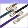 Slim Womens Elegant Woven Belt With Decorative Gold Buckle For Stylish Dress And Outfit Shirt