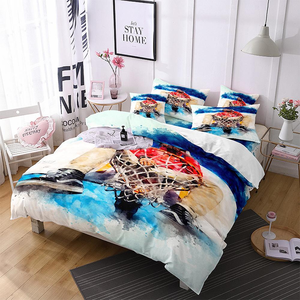 Football Basketball Sports Quilt Cover Bedding Digital Printing Home Textiles Three-Piece Set