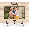 Family Wooden Picture Frame, Housewarming Gift for Parents & Grandparents - 4x6 Inch Horizontal Frame with Stand