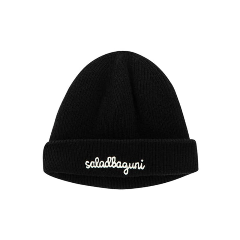 

Логотип SALADBAGUNI Шерстяная Короткая Шапка Бини_черная black
