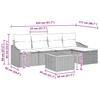 Garden Sofa Set with Cushions 6 pcs Black Poly Rattan