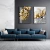 Nordic Golden Abstract Leaf Flower Poster Canvas Painting Print Cuadros Art Wall Decoration Mural Modern Home Living Room Decor No Frame