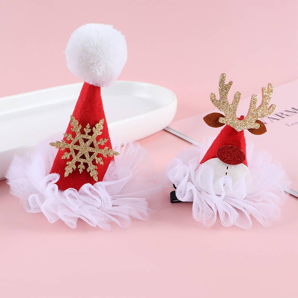 Cloth Zinc Zinc Alloy Christmas Hair Clip Korean Style Headwear Kids Hair Accessories Christmas Hat Hairpin