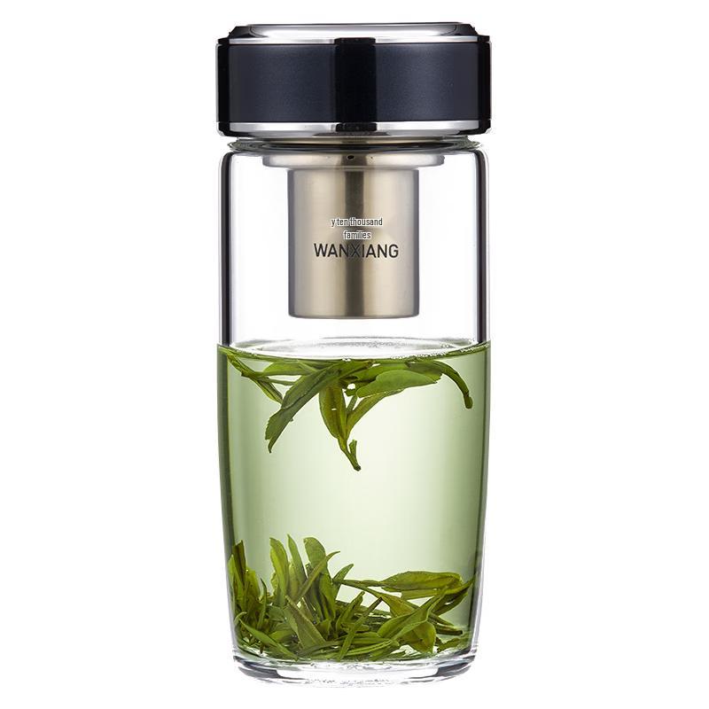 WANXIANG Silver Ion Antibacterial Borosilicate Glass Water Bottle