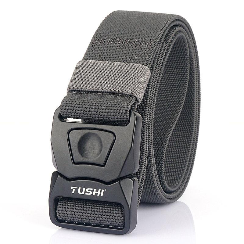 New Men'S Commuting Belt With Automatic Buckle Nylon Waistband, Outdoor Leisure Versatile Double-Layer Thick Belt