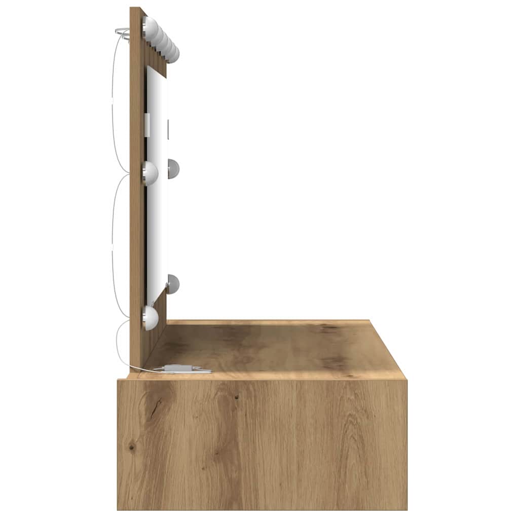 Makeup Table with Storage Brown 100 X 40 X 70 Cm Engineered Wood