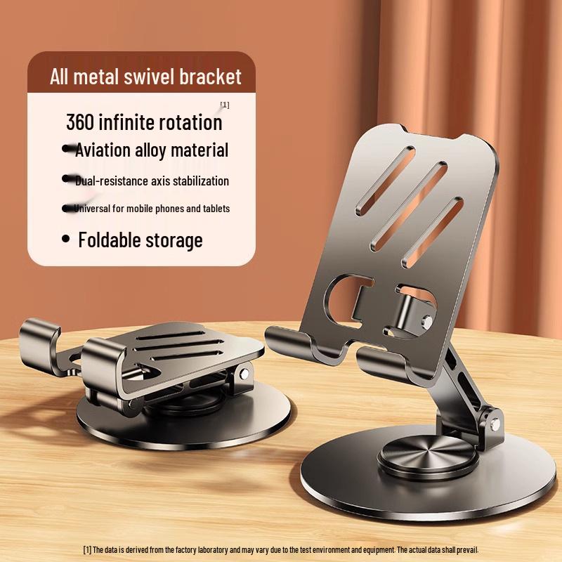

Metal Rotating Phone & Tablet Holder with Non-Slip, Heat Dissipation Features for Live Streaming & Watching