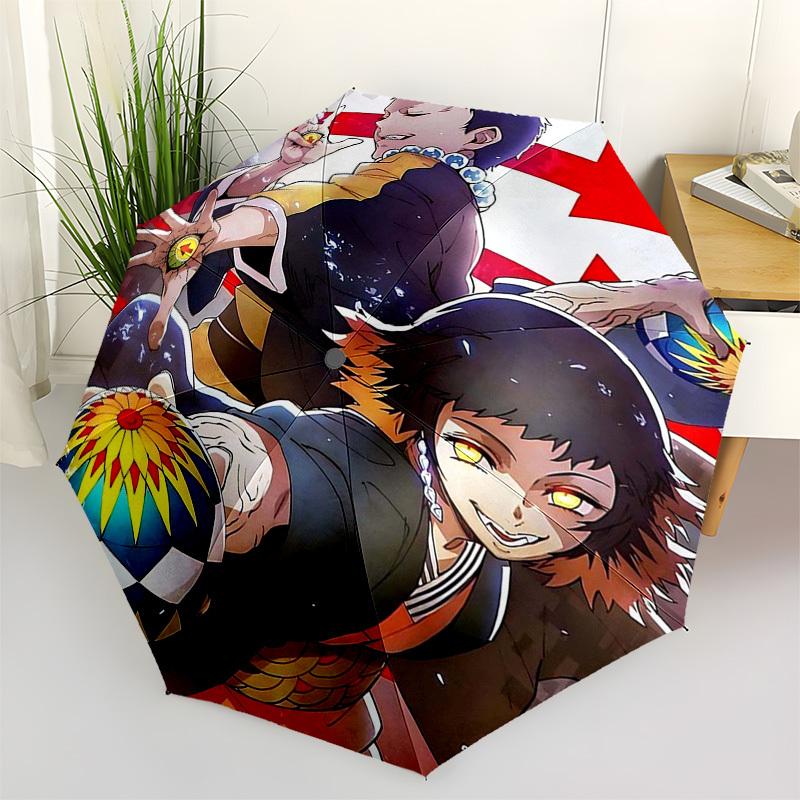 

1pc Kamado Tanjirou & Nezuko Kamado Outdoor Umbrella - Automatic Opening/Closing, 3-Fold Design, 8-Bone Iron Frame, Festival Gift for Anime Fans, Trav