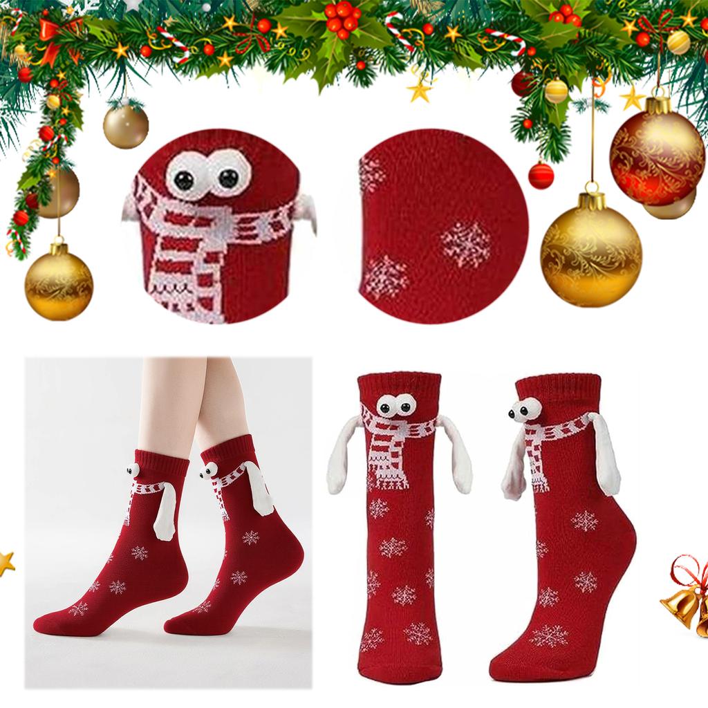 1 Pair Hand in Hand Christmas Stockings Magnetic Holding Hands Socks Funny Couple Socks for Couples Friends