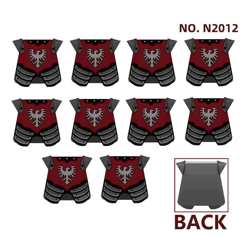 MOC Medieval Red Lion Black Eagle Castle Soldier Knight Horse Mount Building Block Military Figure Vest Armor Flag Toy Gift B036