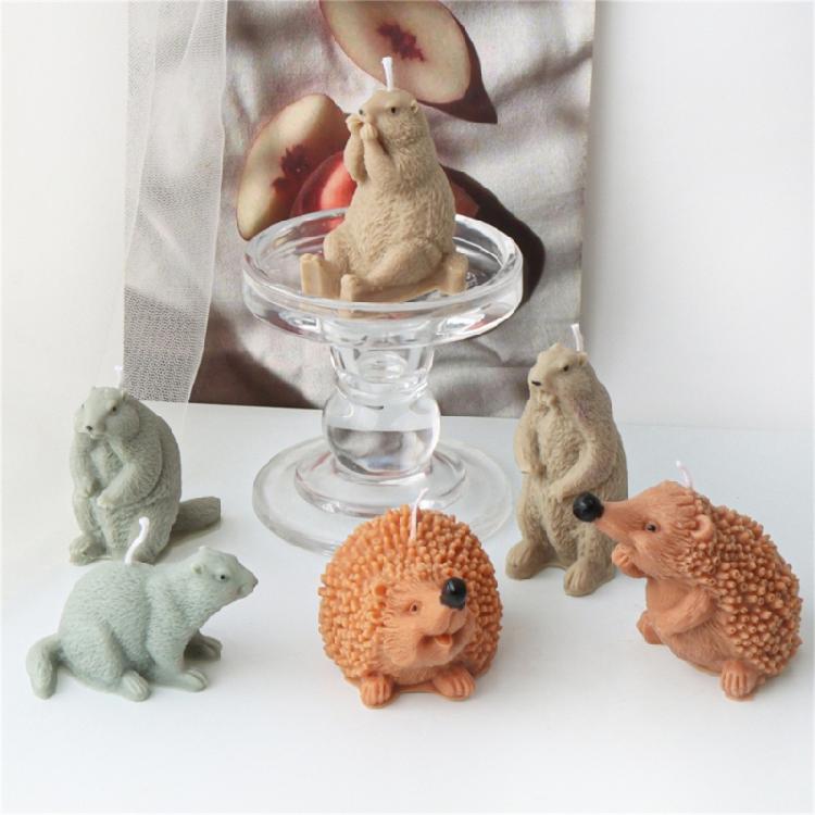 Künstlerische Stabile Silikon-Kerzenhalterform mit Igel-Motiven Zubehör zum Basteln und für die Heimdekoration