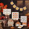 17Pcs Fall Tiered Tray Decorations Set, Thanksgiving Pumpkin Maple Tiered Tray Decorations Set, Rustic Farmhouse Pumpkin Truck Spice Blocks Autumn Woo