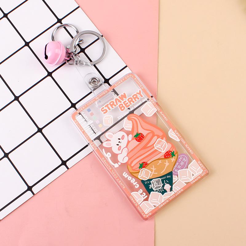 Cartoon Acrylic Keychain ID Card Holder