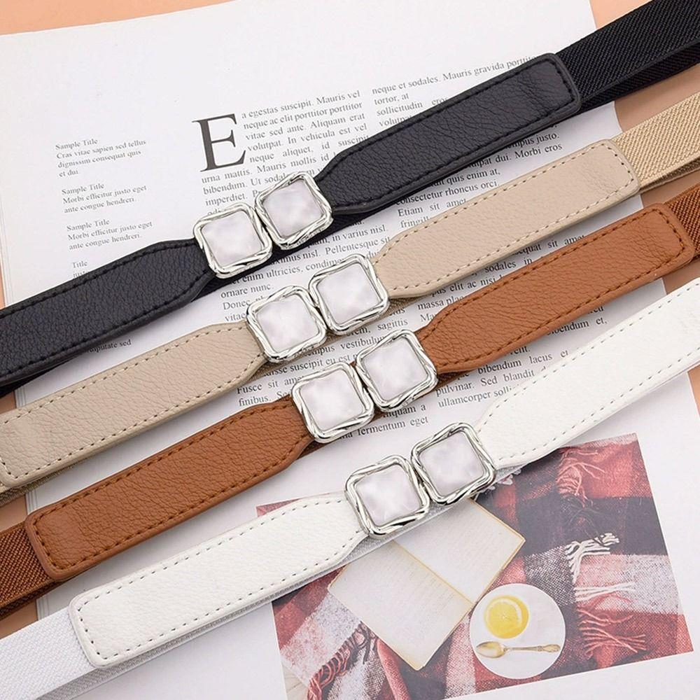 Thin Metal Hook Buckle Waistband Adjustable Elastic Waist Seal  For Women Lady Girl Bridal