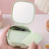 Travel Jewelry Case with Mirror And Comb Portable Compartmented Jewelry Storage Box Mini Jewelry Organizer for Women Earrings Small Accessories