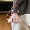 Plush Pig Crossbody Bag Cute Piggy Shoulder Bag Fluffy Animal Sling Bag with Strap Soft Phone Bag Crossbody Purse for Travel Shopping