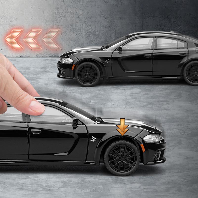 1/32 DODGE Charger SRT Hellcat Alloy Sports Car Model Diecast Muscle Racing Vehicles Car Model Simulation Sound Light Kids Gifts