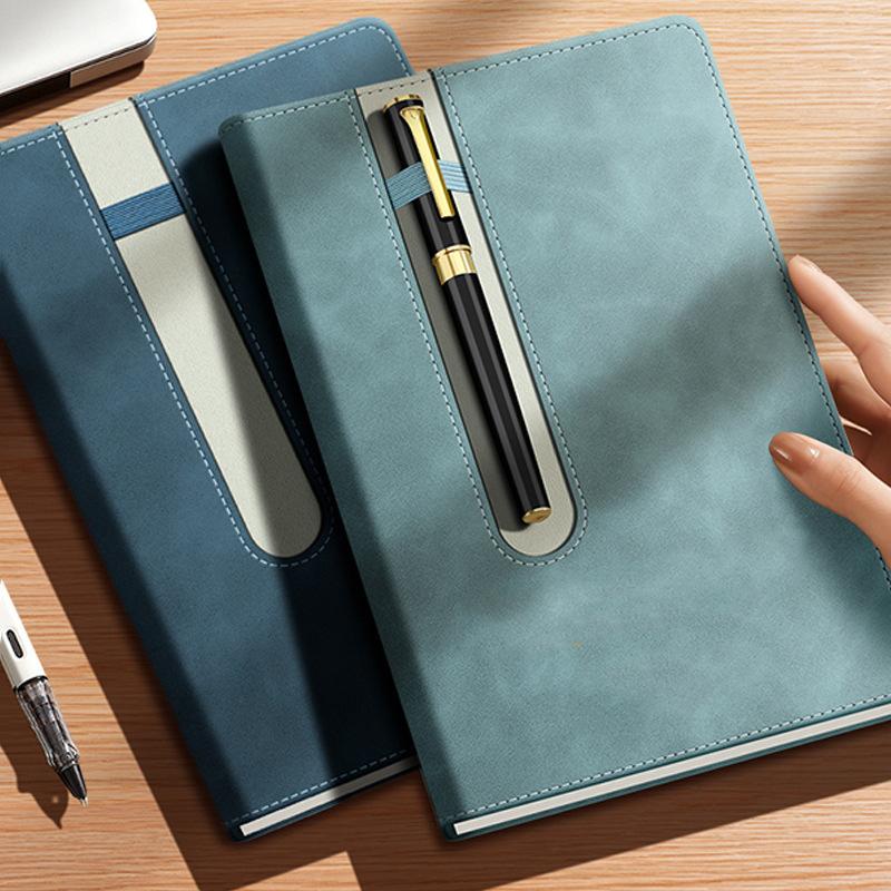 A5 B5 Notebook Pu Leather Notebook With Pen Holder Loop Thickened Suitable Journal For Work, Diary And Business