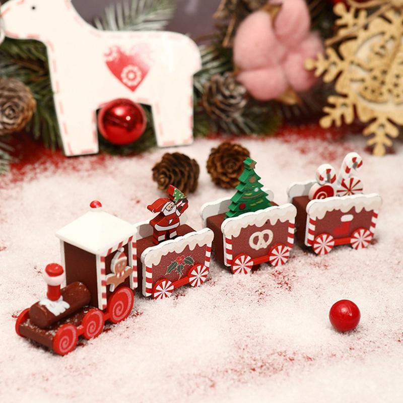 Christmas Train Ornaments, Christmas Party Decoration Wooden Small Train Ornaments for 2026 Home Decor Xmas Navidad Noel Gifts