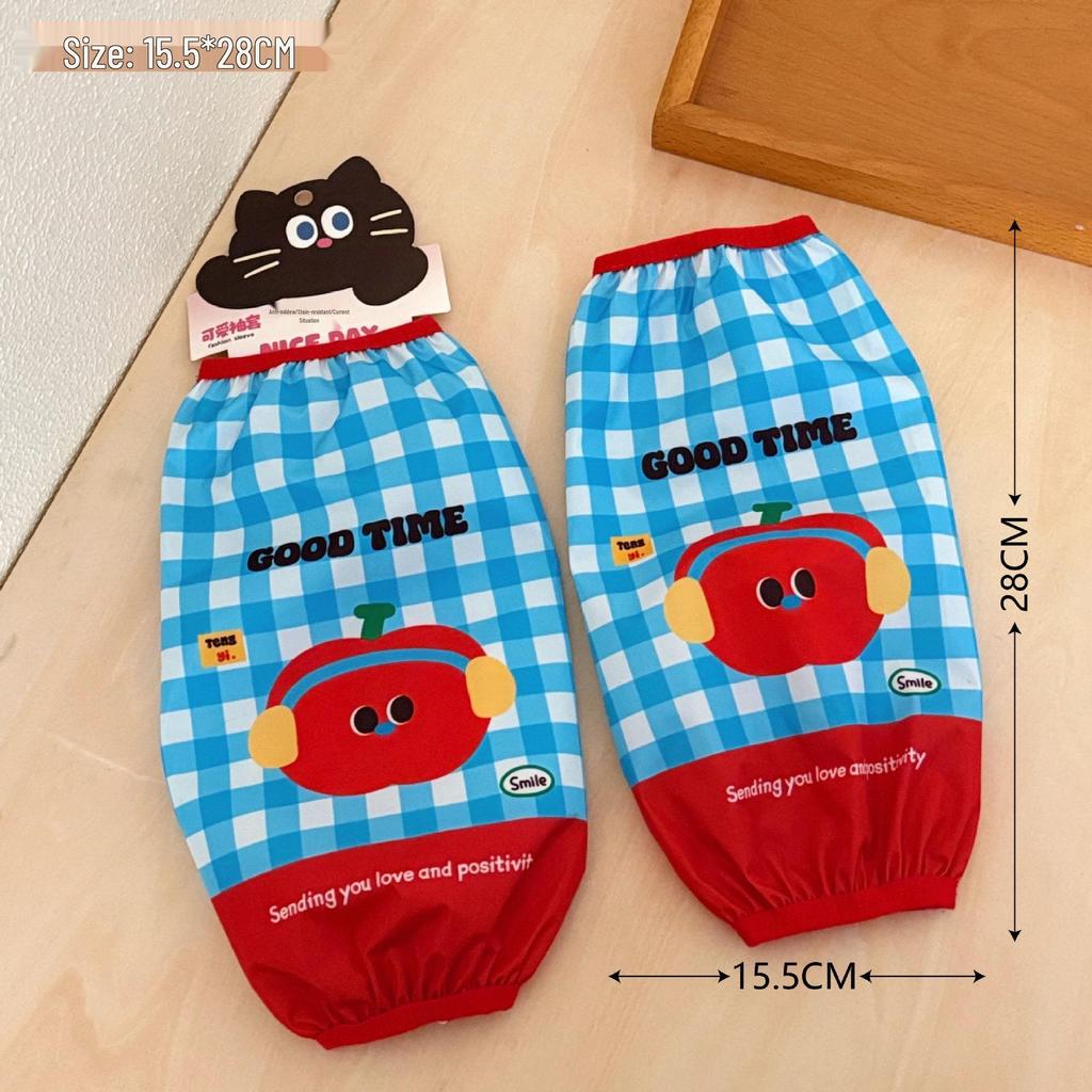Tengyi Waterproof Cartoon Arm Sleeves - Cute, Stain-Proof, Protective Covers for Students & Office Use