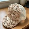 Sequin Net Hat Female Tide Summer Cap Fashion Show Face Small Cap Round Face Baseball Cap Spring Spot