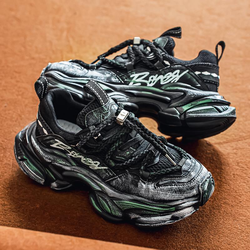 Pantofi Sport Casual de Modă pentru Bărbați, cu Top Jos, Pantofi Sport cu Talpă Groasă Confortabili pentru Studenți, Pantofi de Baschet Clasici Respirabili pentru Băieți