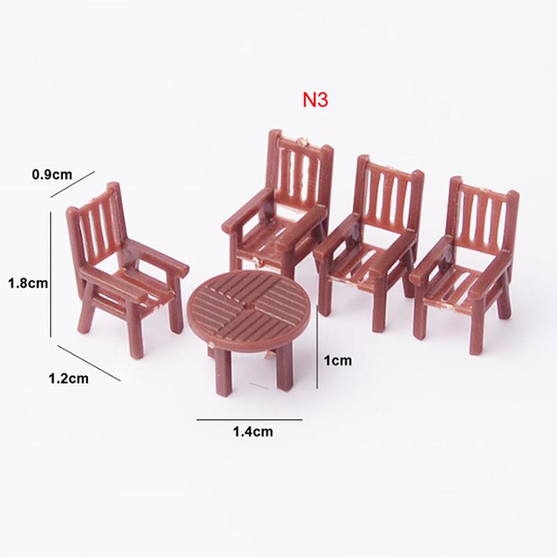 1 Set Of Mini Simulation Table And Chair Model Scene Toy Furniture Accessories