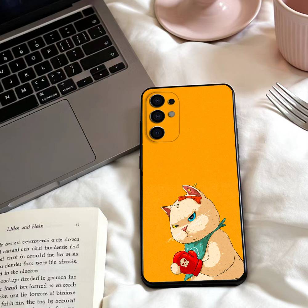 Cute cat couple patterns Phone Case For Samsung S25,24,23,22,30,21,10,9,Ultra,Plus,Lite,FE,4,5 G Soft Black Case