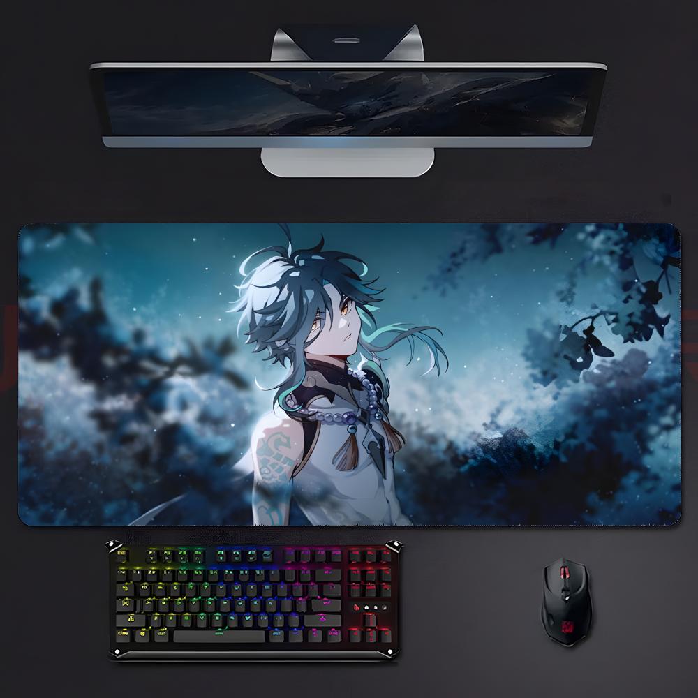 Cool Handsome Game Genshin Impact Xiao Mouse Pad Large Gaming Mousepad With Stitched Edges Thickened Desk Mat Pc